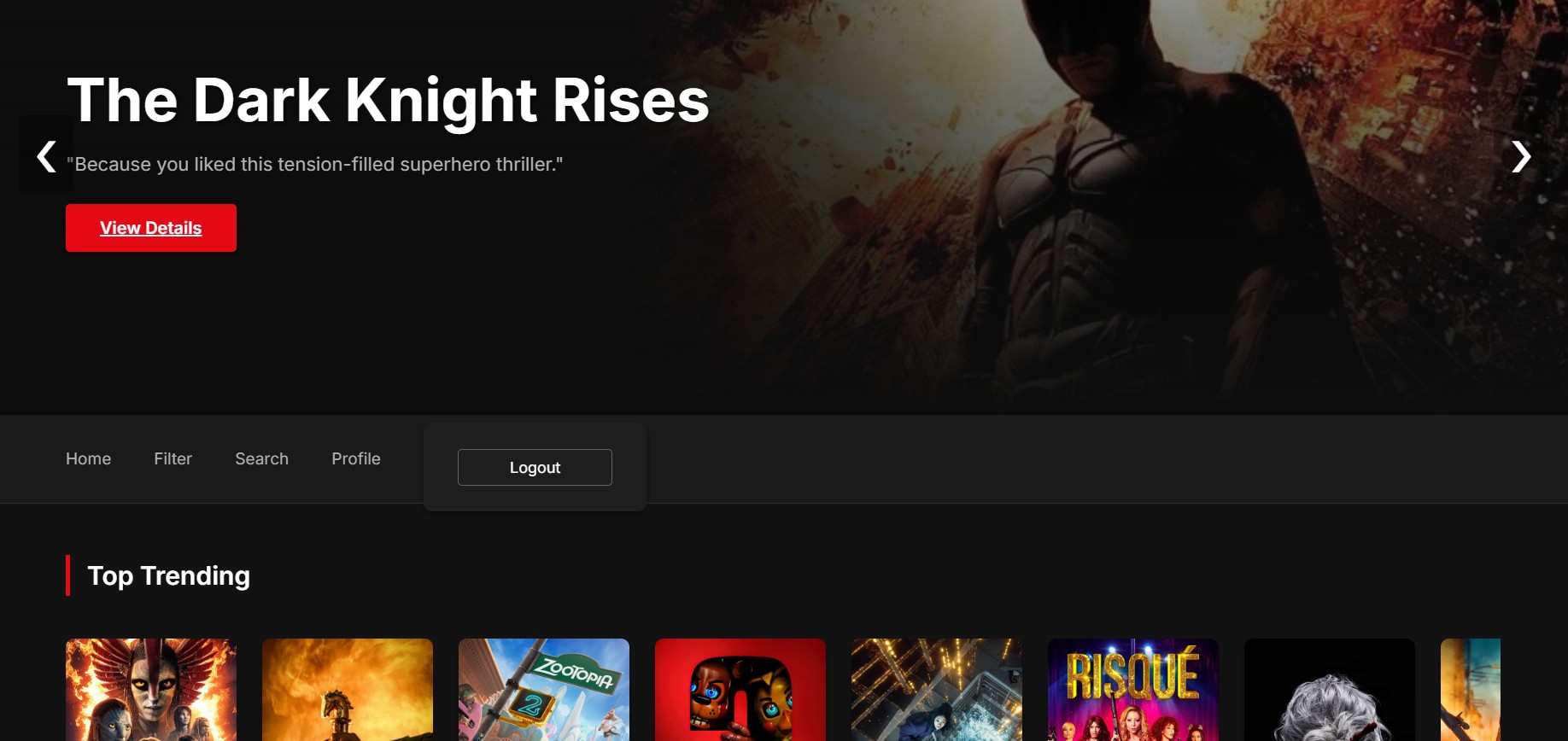 Movie Recommender preview