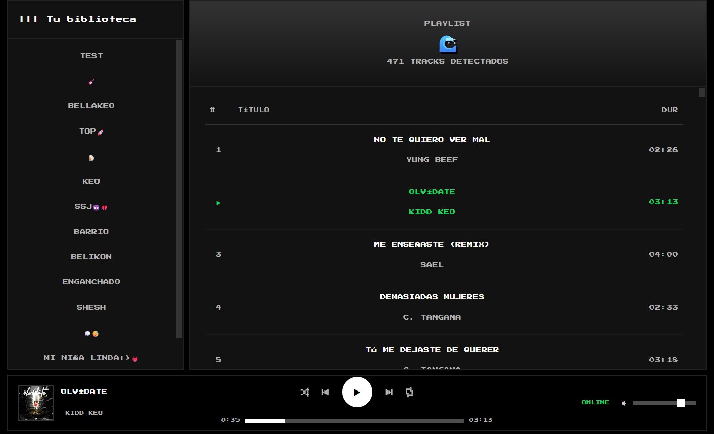 RetroSpotify Web Player